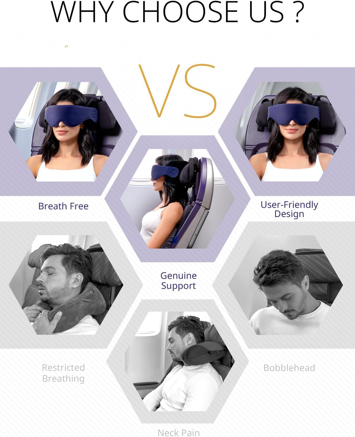 Almohada De Viaje, Almohada Cervical Para Avión Con Mascarilla 3D Para Dormir, Soporte De Cabeza 360° Con Correa Para Asiento, Ideal Para Vuelos Largos Y Viajes En Coche, Negro